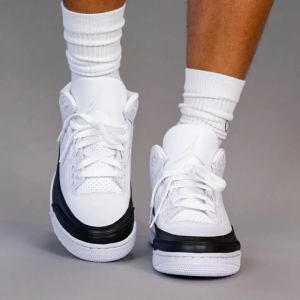 頂級純原Fragment Design x Air Jordan 3 黑白藤原浩閃電aj3低筒籃球鞋運動鞋球鞋男鞋