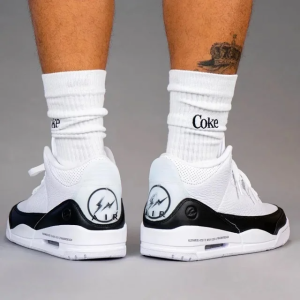 頂級純原Fragment Design x Air Jordan 3 黑白藤原浩閃電aj3低筒籃球鞋運動鞋球鞋男鞋