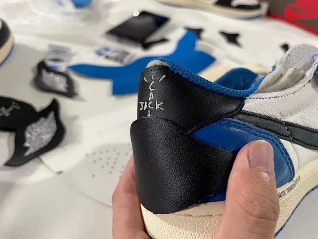 【頂級純原】Fragment Design x Travis Scott x Air Jordan 1 Retro Low AJ1藤原浩 三方聯名 閃電倒鉤 白藍 低幫 籃球鞋 運動鞋