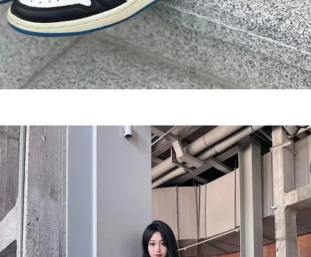 【頂級純原】Fragment Design x Travis Scott x Air Jordan 1 Retro Low AJ1藤原浩 三方聯名 閃電倒鉤 白藍 低幫 籃球鞋 運動鞋