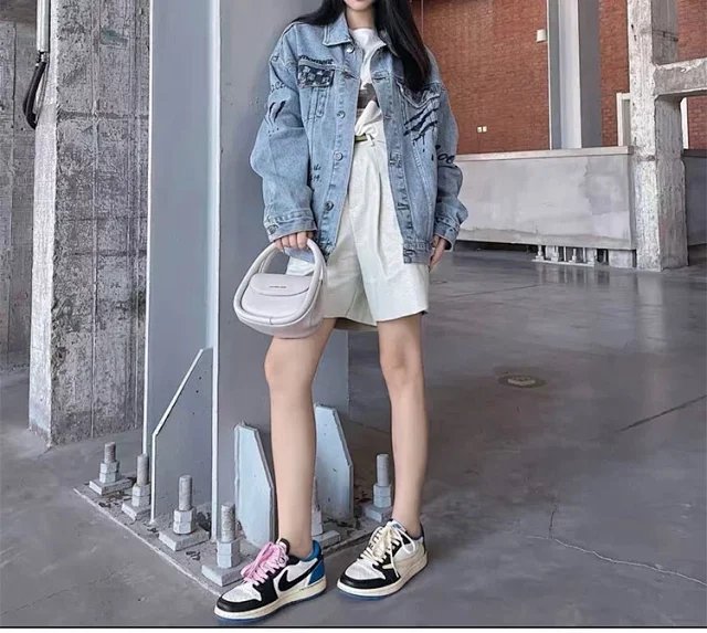 【頂級純原】Fragment Design x Travis Scott x Air Jordan 1 Retro Low AJ1藤原浩 三方聯名 閃電倒鉤 白藍 低幫 籃球鞋 運動鞋